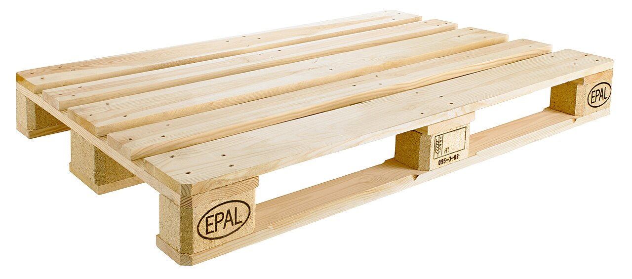 Un pallet Euro de costado