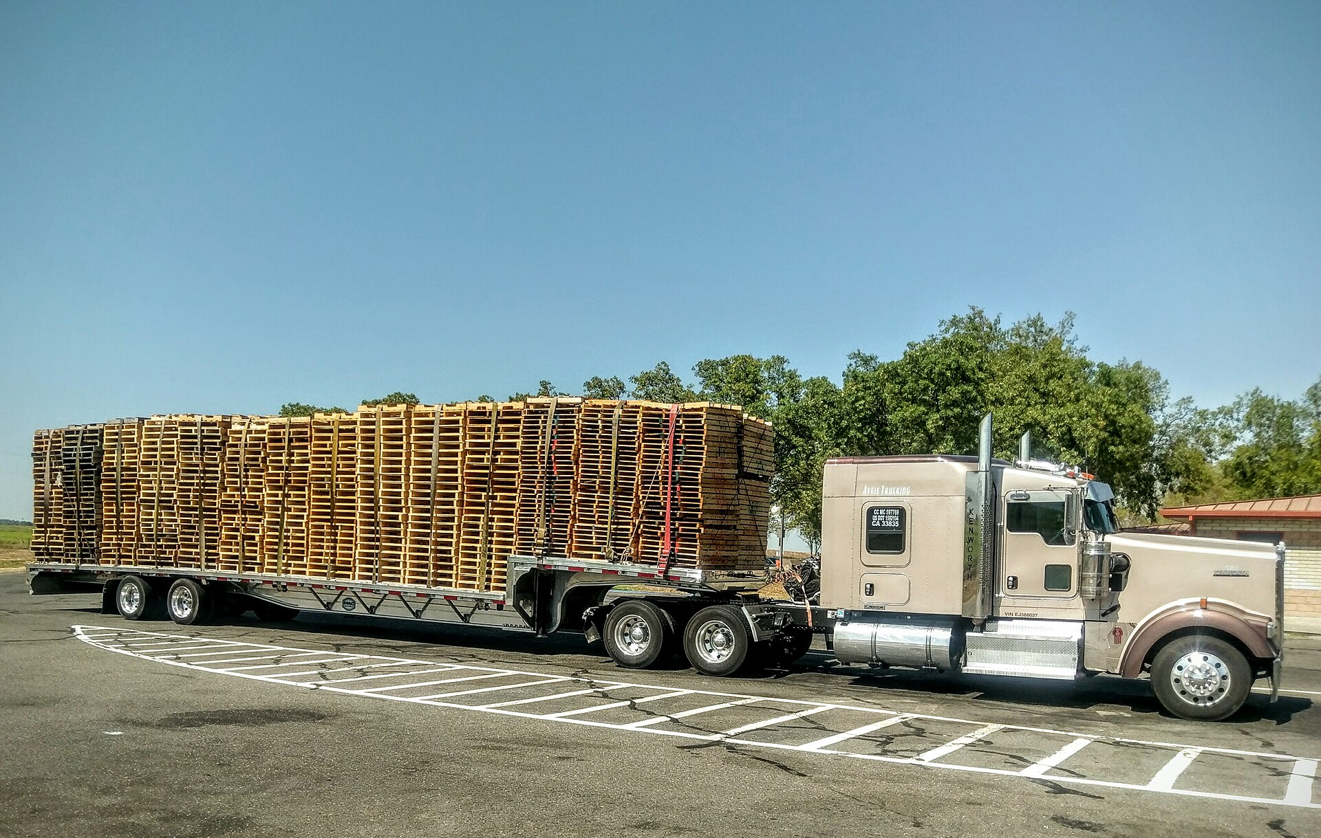 Camión cargado con pallets